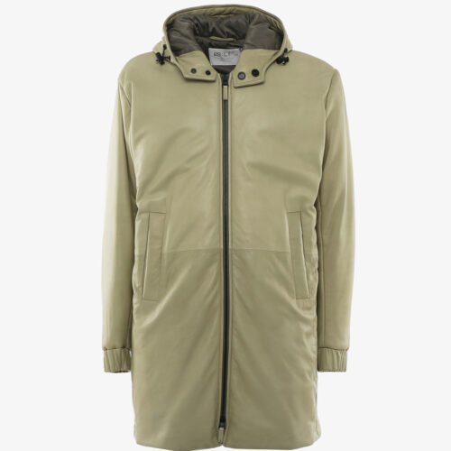 Flyer salvia parka in pelle premium